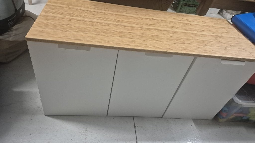 Wassorteerkast met 3 laden en houten blad, Enlèvement