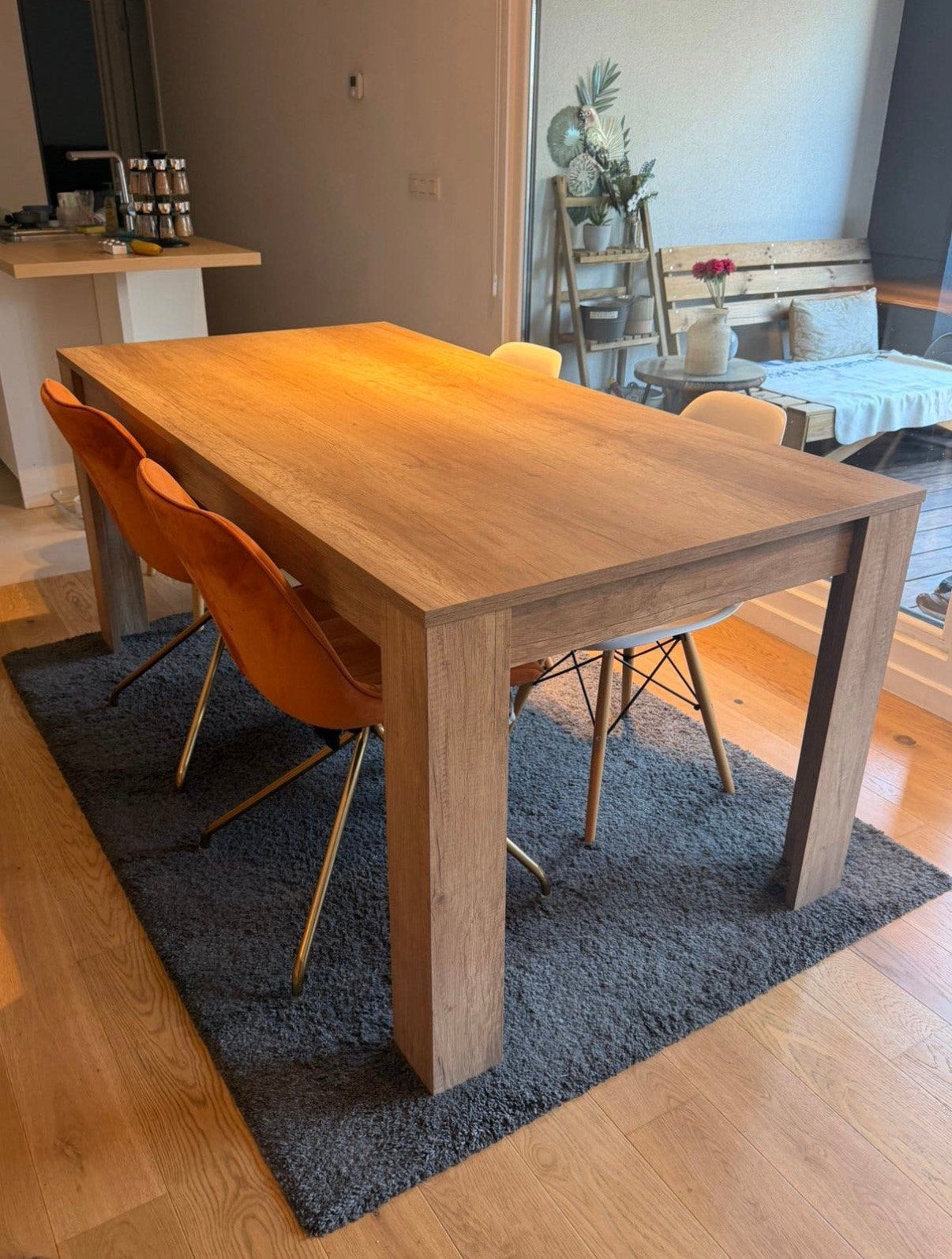 Houtlook eettafel 180cm, Enlèvement, Comme neuf