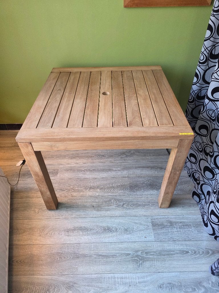 Table new castle en teck 100x100 cm, Jardin & Terrasse, Enlèvement, Neuf, Carré, Bois de teck