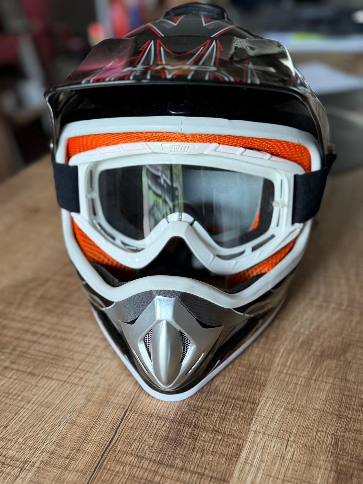 Nieuwe kinder crosshelm met bril, Overige merken, XS, Kinderen, Offroadhelm