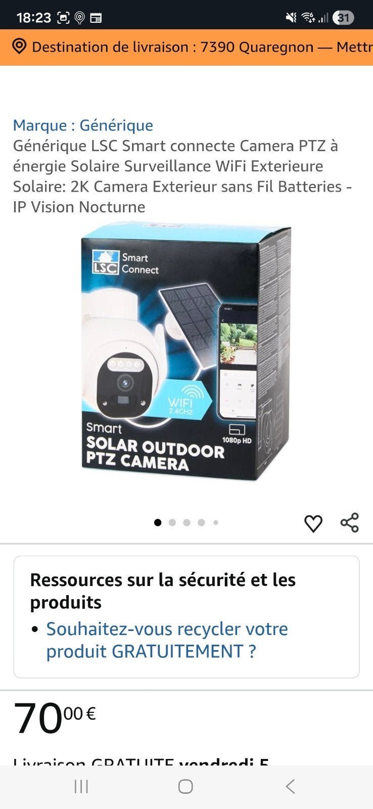 caméra, Enlèvement, Caméra extérieure