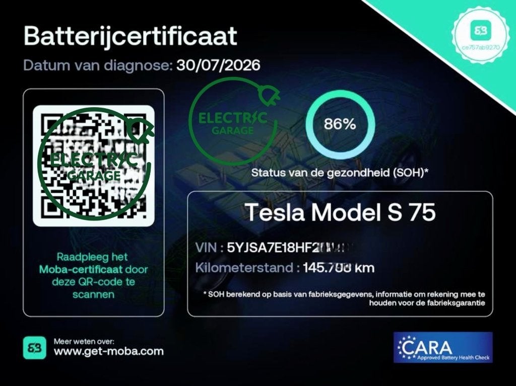 Tesla Model S75 *Free Supercharging*86%SoH, Auto's, Automaat, Achterwielaandrijving, Model S, Leder en Stof