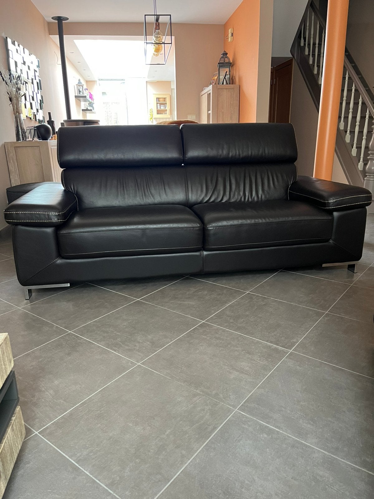 Salon en cuir, Enlèvement, Utilisé, Cuir