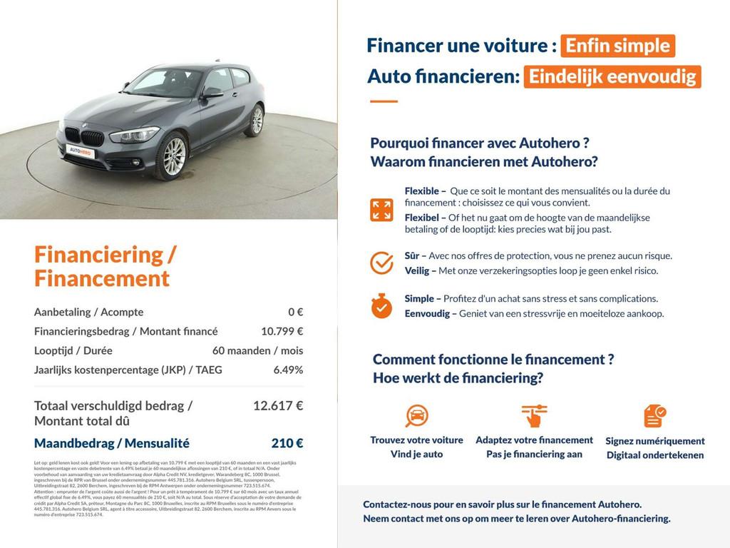 BMW 1 Serie 116 116i Edition Sport Line Shadow, Argent ou Gris, Achat, Boîte manuelle, 1375 kg