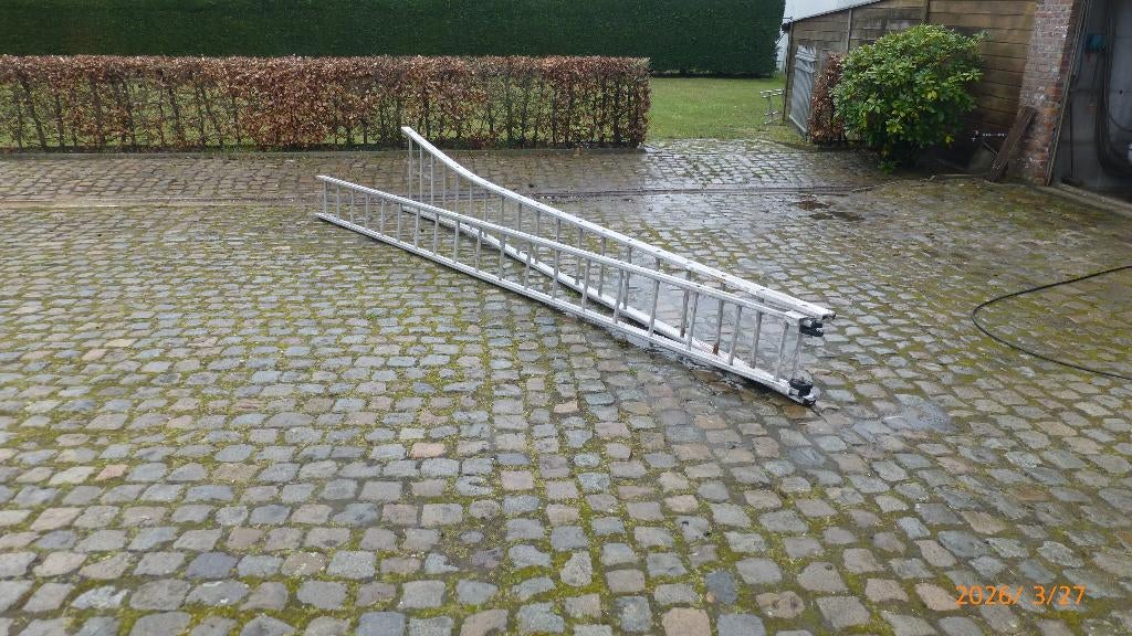 uitschuifbare ladder 2 x 19 treden, Ophalen, Gebruikt