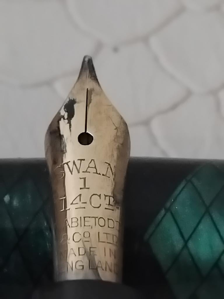 Vtg "Swan 14ct Vulpen&Potlood., Verzamelen, Ophalen of Verzenden, Vulpen