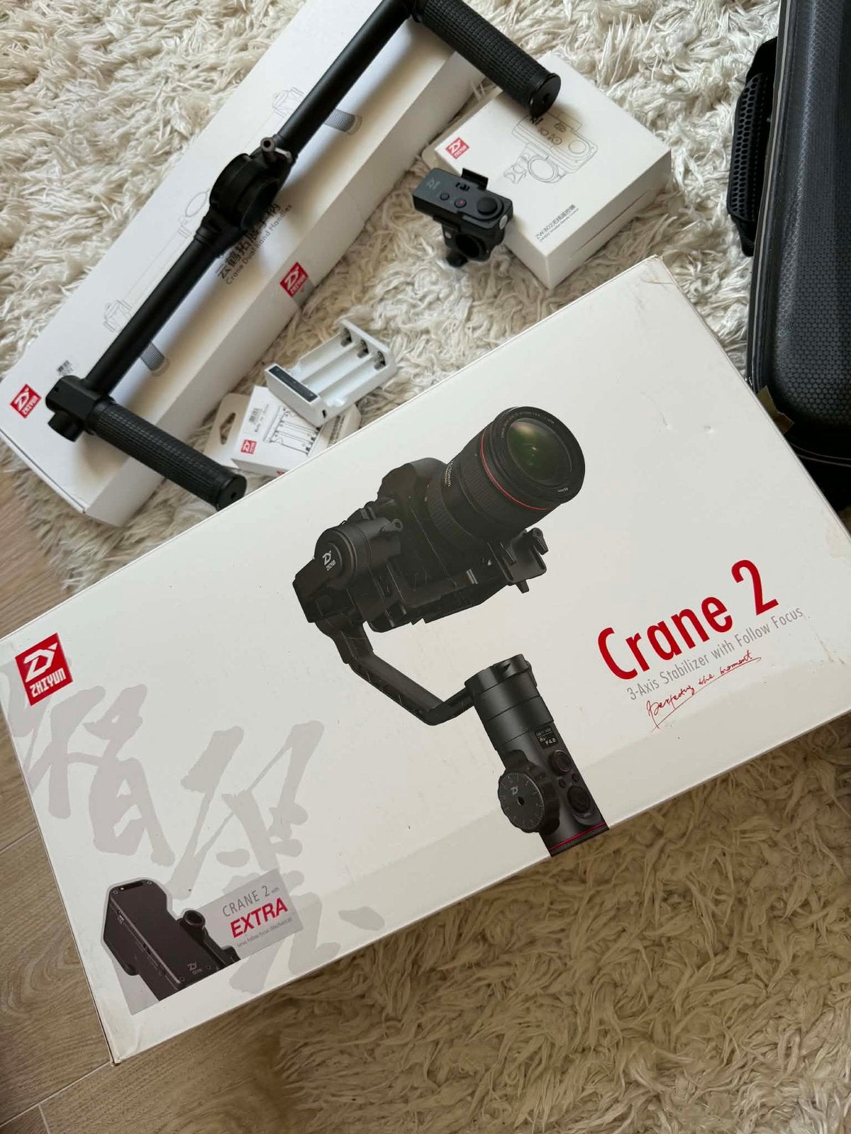steadicam zhiyun crane 2 pack complet, TV, Hi-fi & Vidéo, Photo | Trépieds & Rotules, Enlèvement ou Envoi, Plaque de dégagement rapide