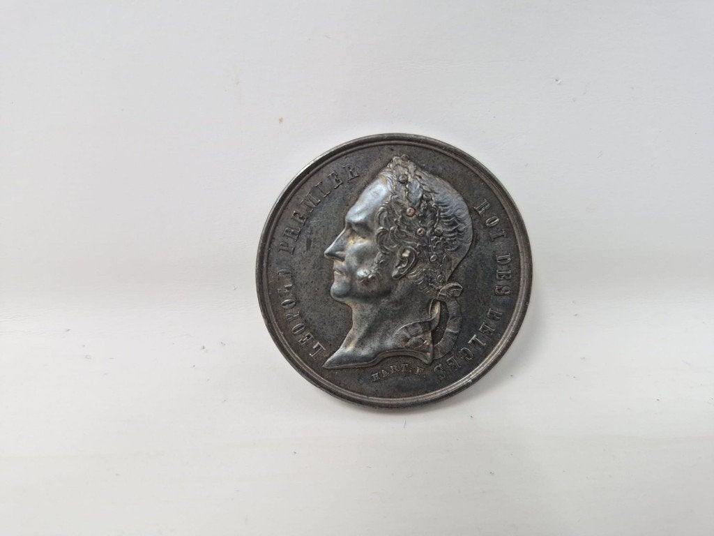 Belgische bronzen beloningsmedaille – Leopold I – 1831–1860, Ophalen, Brons