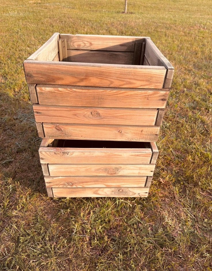 2 houten plantenbakken, Tuin en Terras, Ophalen, Minder dan 30 cm, Minder dan 60 cm, Vierkant