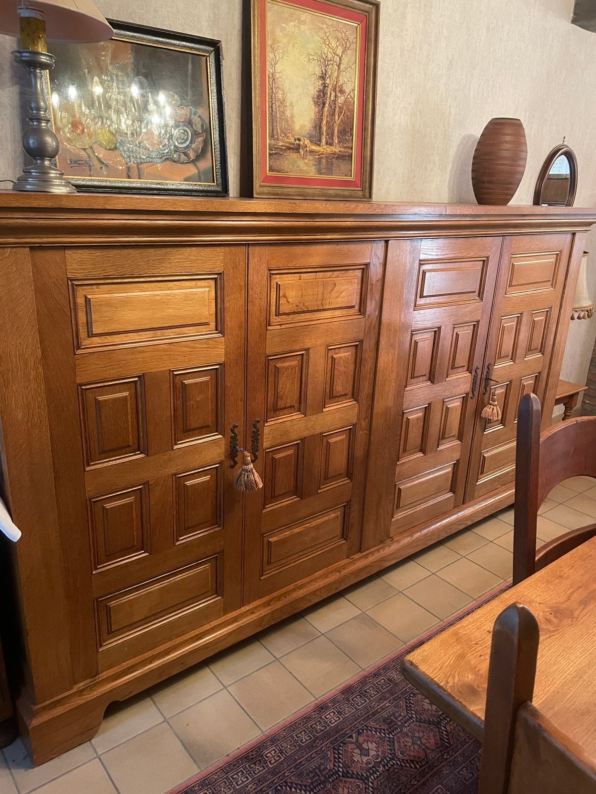 Eiken eetkamer, Huis en Inrichting, Complete eetkamers, Ophalen, Gebruikt, 4 tot 6 stoelen
