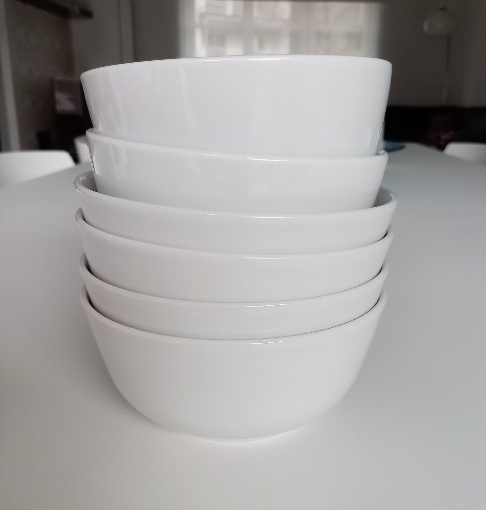 SET VAN 6 SOEP-ONTBIJTKOMMEN, Huis en Inrichting, Keuken | Servies, Gebruikt, Kom(men), Porselein, Ophalen of Verzenden