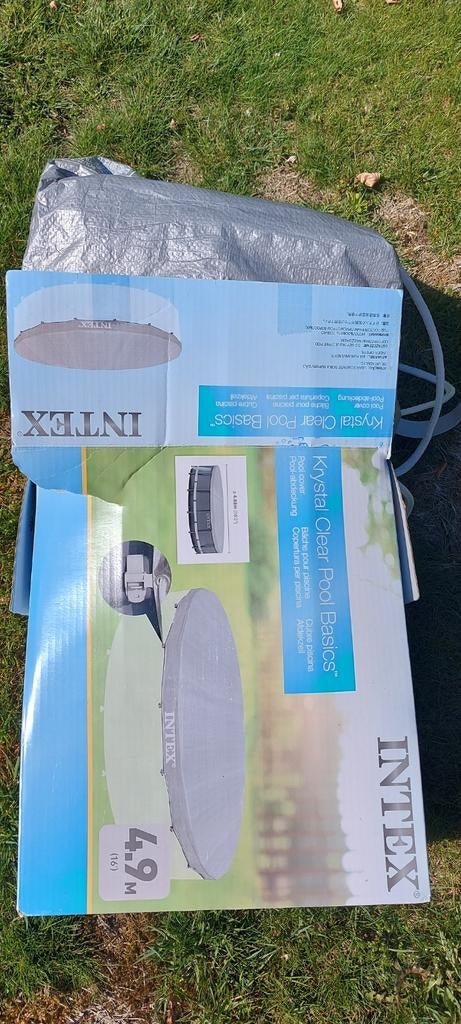 Intex zwembad cover 16' 4,9m zgan afdekzeil, Enlèvement ou Envoi, Comme neuf, Couverture de piscine