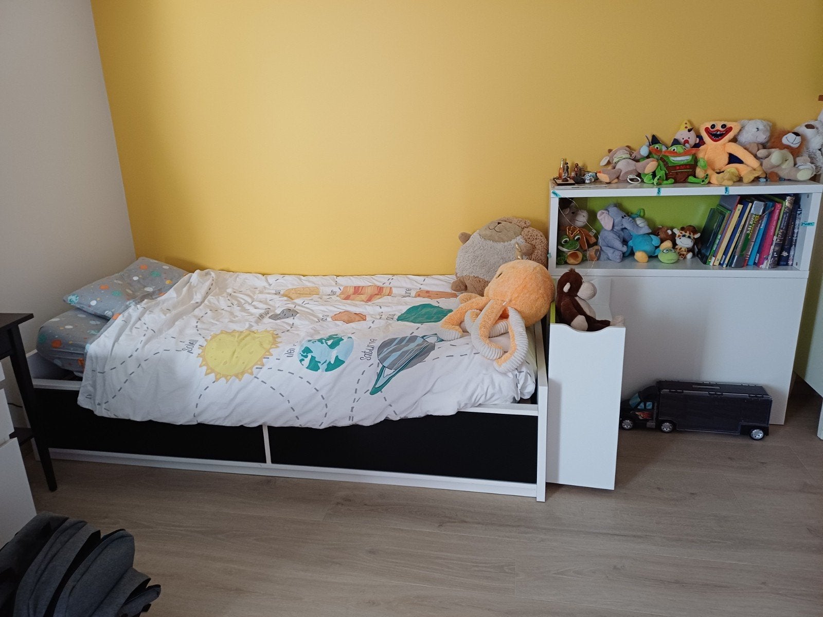 eenpersoonsbed 90x200cm inclusief lattenbodem, matras, Kinderen en Baby's, 85 tot 100 cm, Zo goed als nieuw, 180 cm of meer, Ophalen