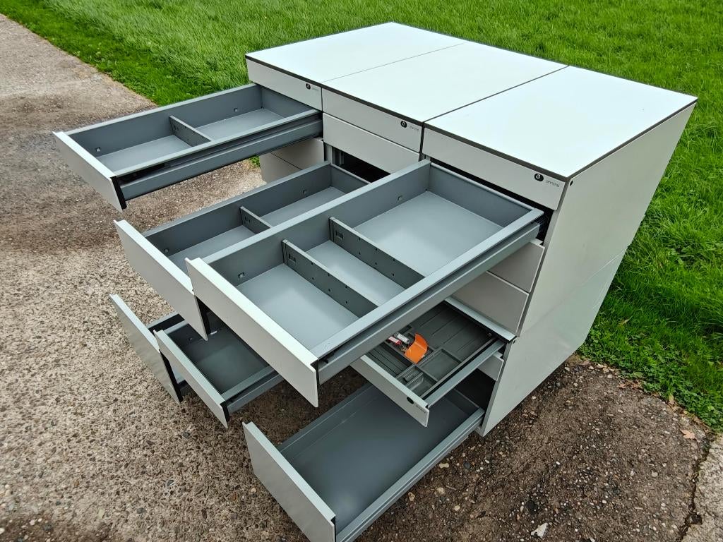 6 stalen ladeblokken voor bv gereedschap, werkbank, berging, Huis en Inrichting, Ophalen, Gebruikt