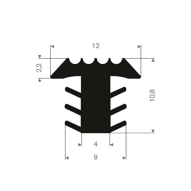 Trapstrip antislip - voor infrees - 12 mm - 13 meter - zwart, Ophalen, Nieuw, Trap