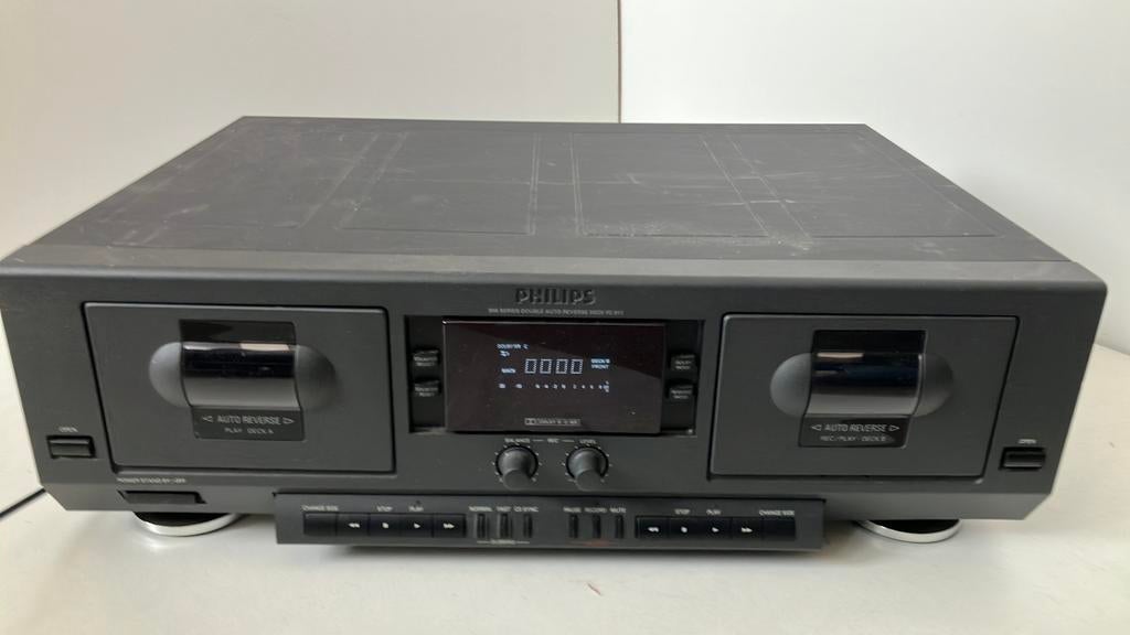 Philips dubbele casettedeck type FC 911/00S, Audio, Tv en Foto, Ophalen, Gebruikt