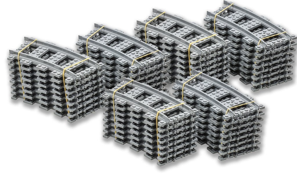 Lego treinsporen bochten 48 stuks, = 3 volledige cirkels, Ophalen of Verzenden, Zo goed als nieuw, Lego