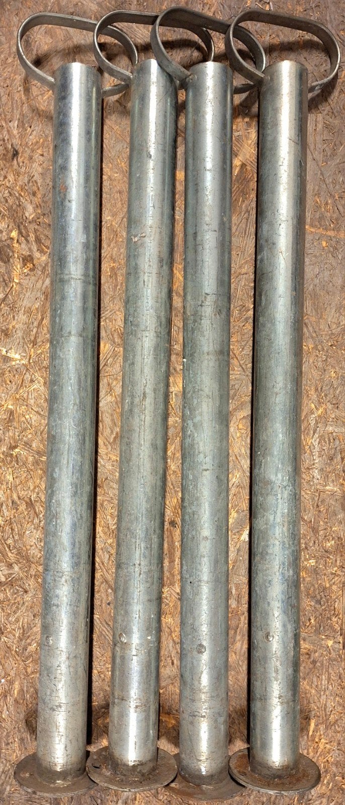 4 pieds de stabilisation galva pour remorque, L75cm, Ø50 mm, Enlèvement