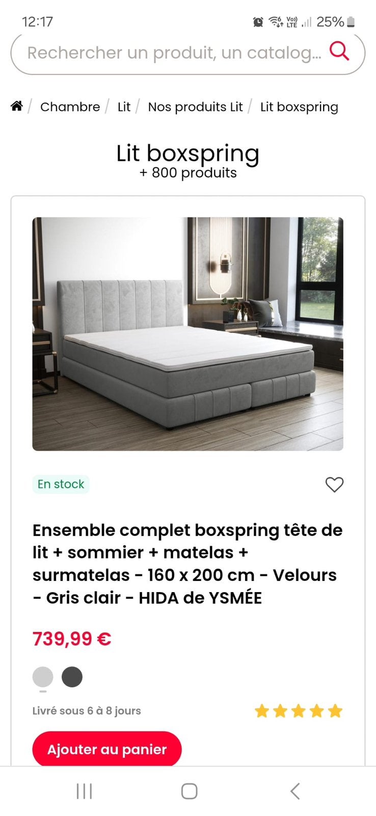 Lit boxspring 160 cm, Comme neuf, Enlèvement, Sommier, 200 cm