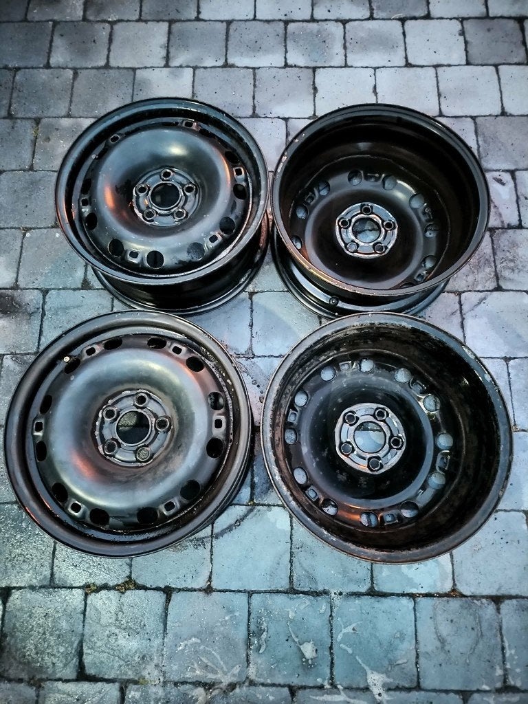 set 4 stalen velgen 15inch - 6Jx15, Auto-onderdelen, Banden en Velgen, Ophalen, Gebruikt, Velg(en), All Season