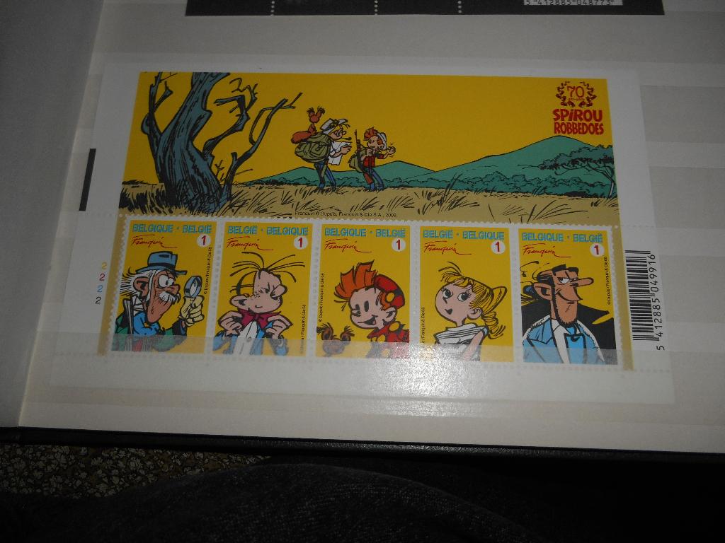 Spirou feuillet de 5 Timbres, Timbres & Monnaies, Timbres | Europe | Belgique, Enlèvement ou Envoi