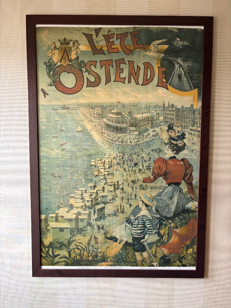 Poster en kader Oostende, Verzamelen, Ophalen, Rechthoekig Staand, Met lijst, Deurposter of groter