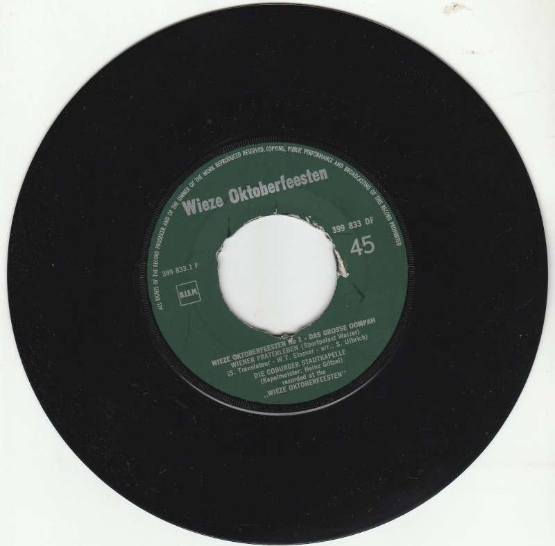 single Wieze Oktober Feesten - Das grosse oopmpah, 7 inch, Ophalen of Verzenden, Zo goed als nieuw, Pop