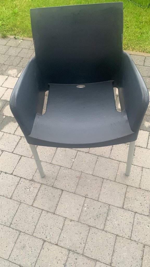 Grijze sterke stoelen, Huis en Inrichting, Stoelen, Ophalen, Gebruikt, Grijs, Metaal