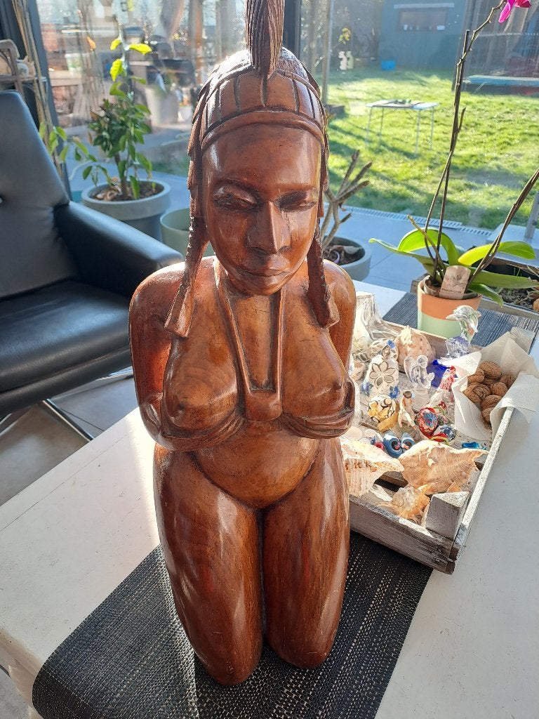 Houten Beeld, Antiek en Kunst, Ophalen, 50 - 100 cm, Handgemaakt, Beeld