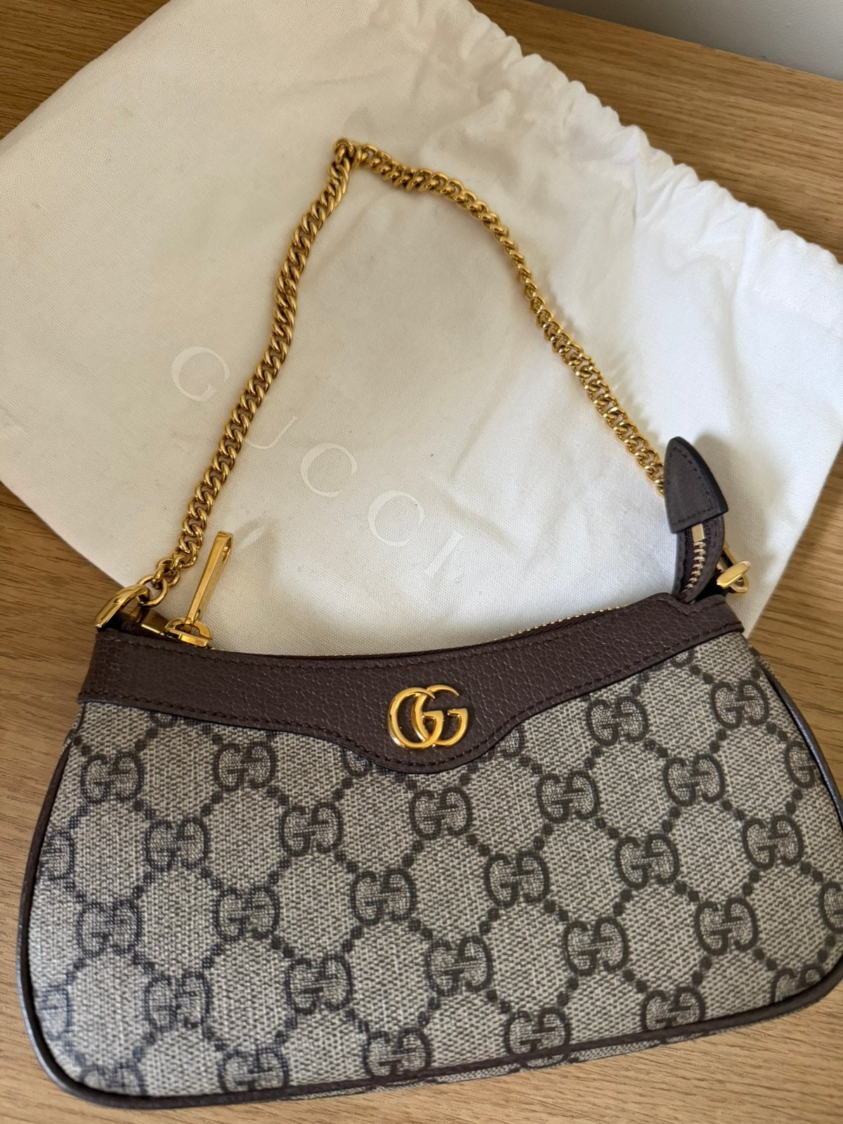 Gucci Ophidia Mini Bag GG Supreme – zo goed als nieuw, Enlèvement ou Envoi, Comme neuf, Beige