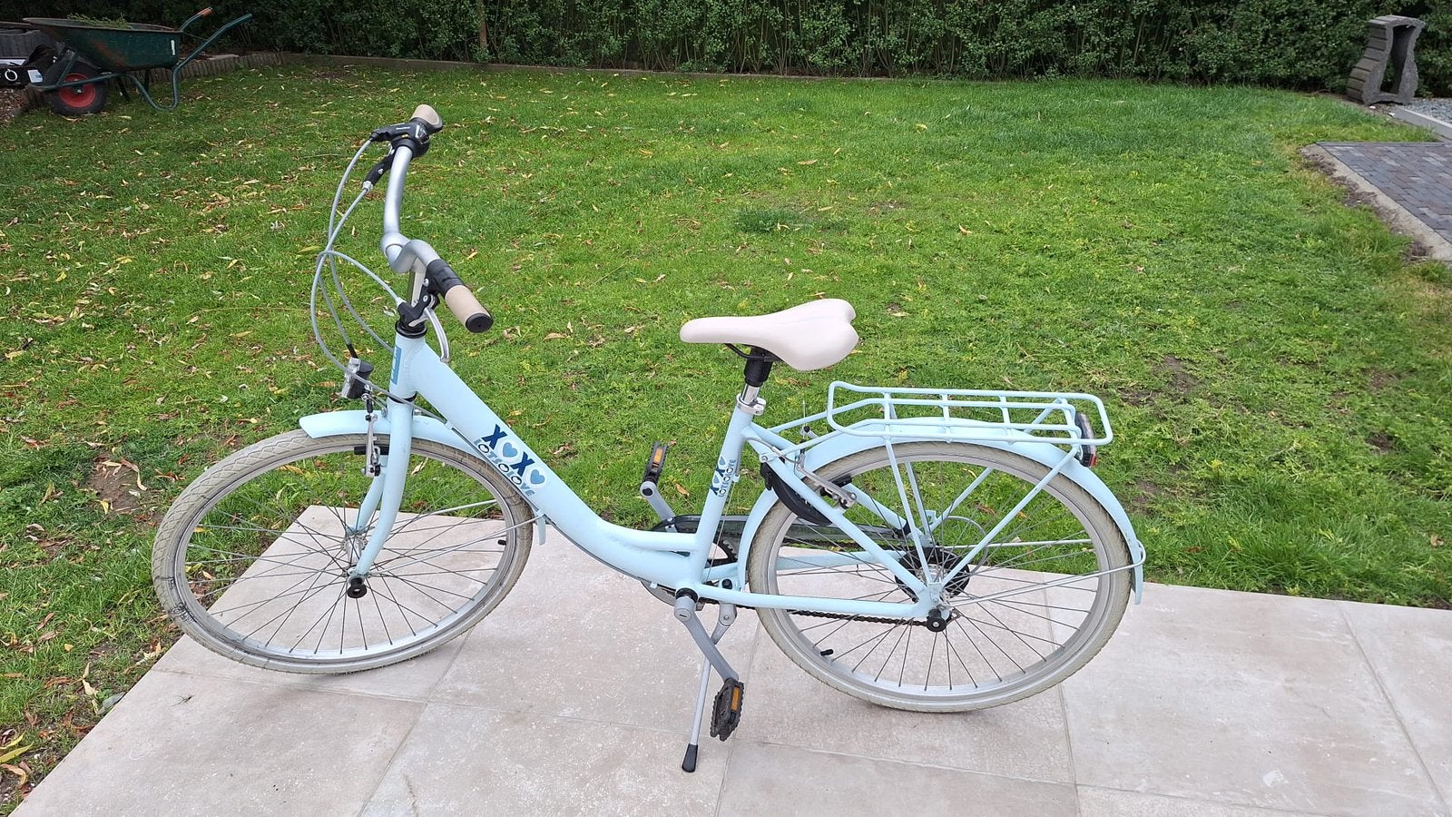 kinderfiets 26 inch – lichtblauw – goede staat, Fietsen en Brommers, Ophalen, Gebruikt, Velgrem, 20 inch of meer