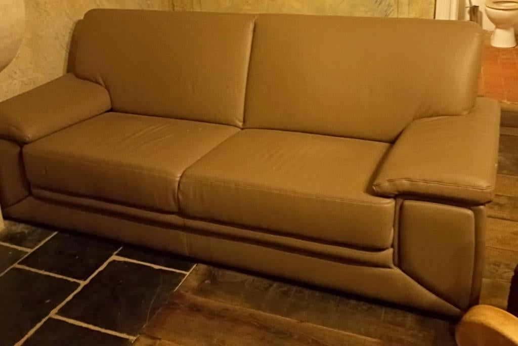 Gratis: sofa 3 zit, Huis en Inrichting, Ophalen, Kunststof, Gebruikt, Driepersoons