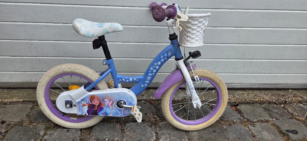 Kinderfiets frozen, Fietsen en Brommers, Fietsen | Kinderfietsjes, Ophalen, Zo goed als nieuw, Minder dan 16 inch