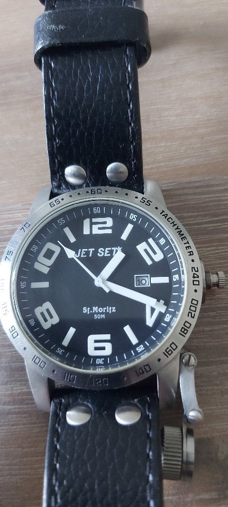 Montre/tachymètre Jet Set étanche jusqu'à 50 m, Étanche, Enlèvement ou Envoi, La vitesse, Comme neuf