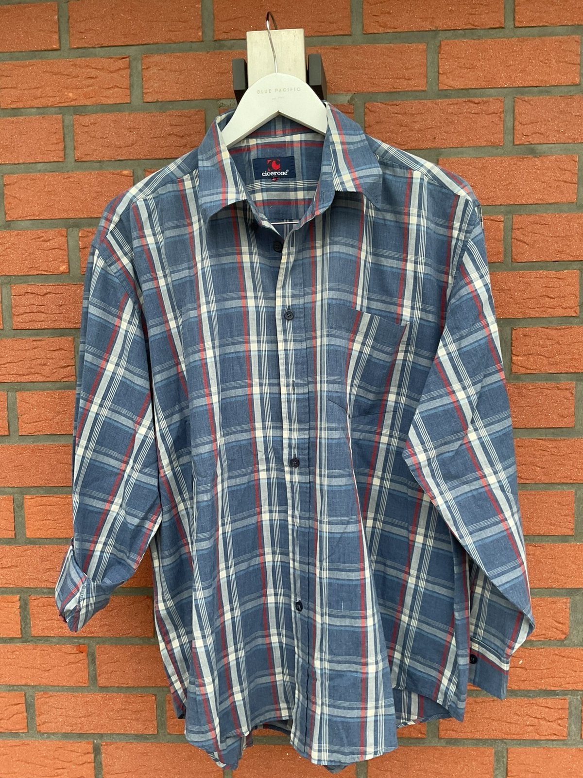 Geruit mannenhemd Maat zie beschrijving !!, Kleding | Heren, Ophalen of Verzenden, Gedragen, Blauw