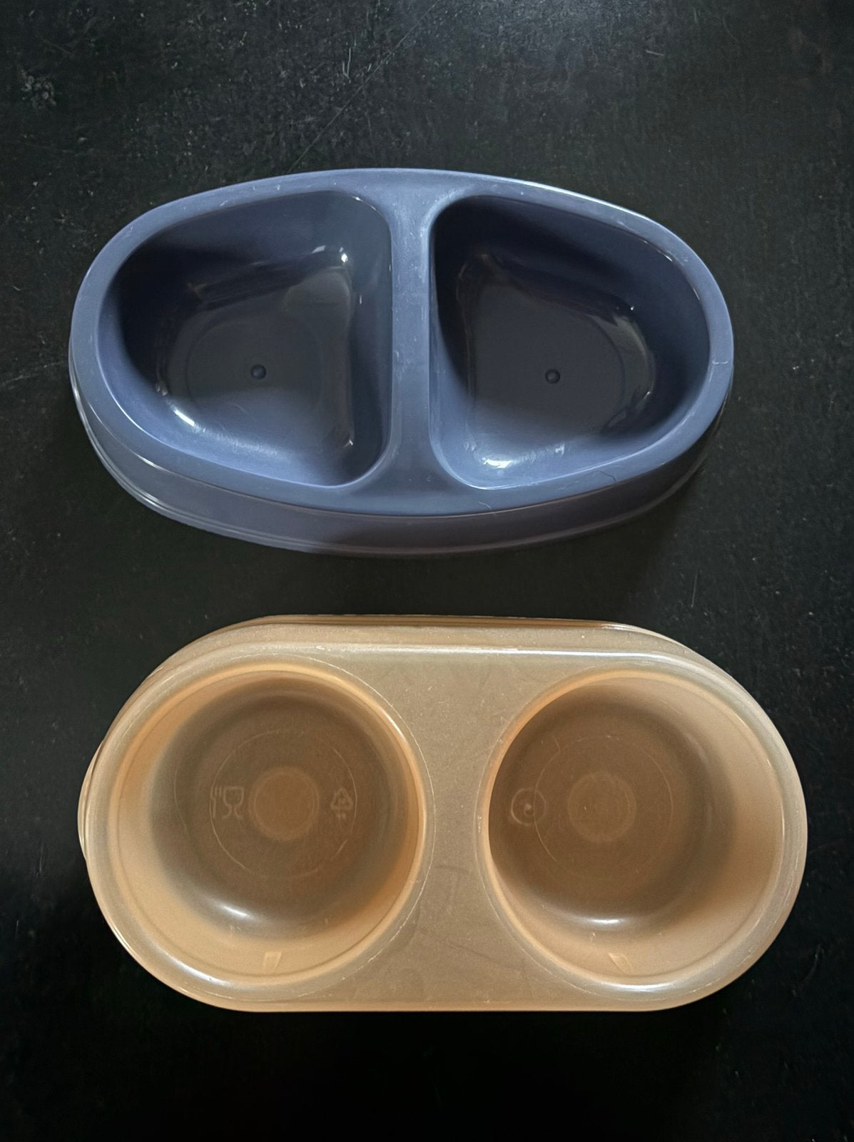2 bols de nourriture doubles pour chats, Animaux & Accessoires, Nourriture & Abreuvoirs pour chats, Enlèvement ou Envoi, Utilisé