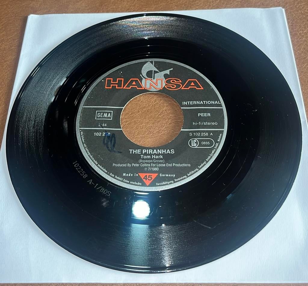 The Piranhas ‎– Tom Hark - 7” vinyl single - DE, Cd's en Dvd's, Ophalen of Verzenden, Gebruikt, Single