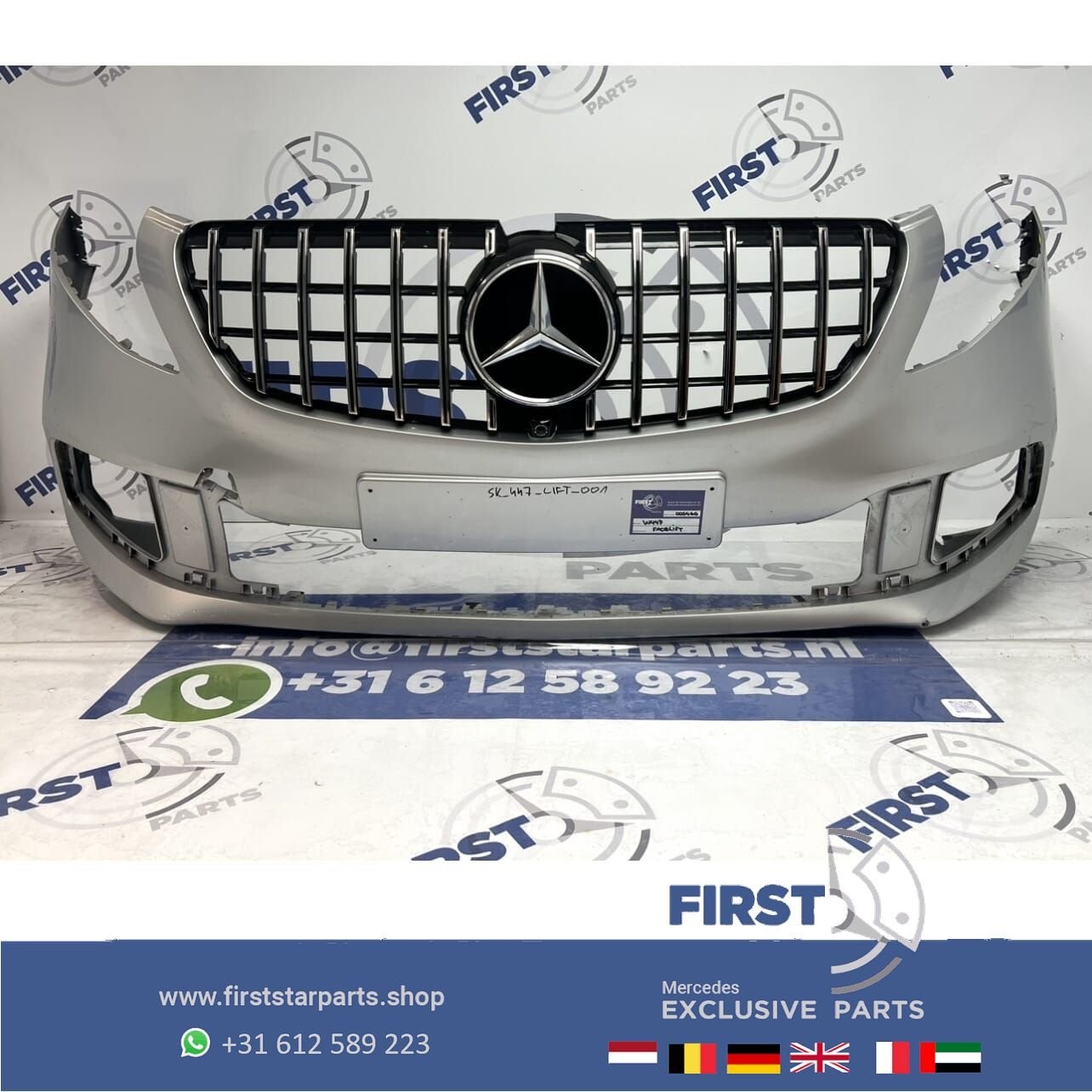 W447 VITO / V KLASSE FACELIFT VOORBUMPER GRIJS origineel Mer, Gebruikt, -, Voor, Ophalen of Verzenden