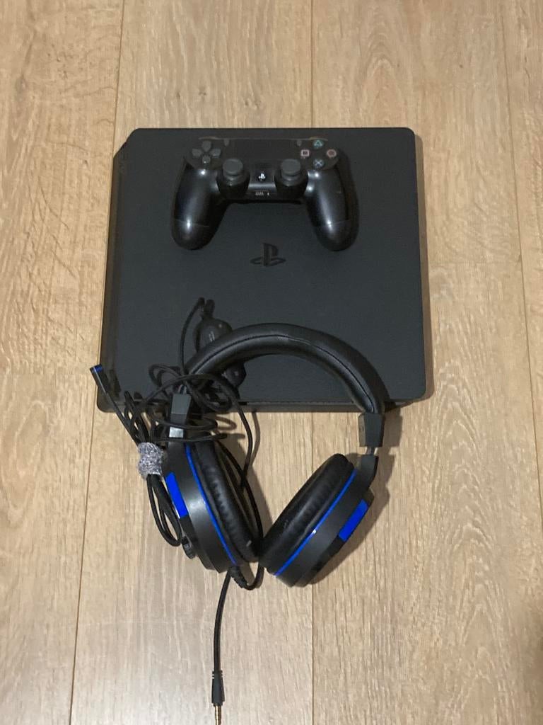 PS4 Slim + controller + headset | perfecte staat, Enlèvement, Utilisé