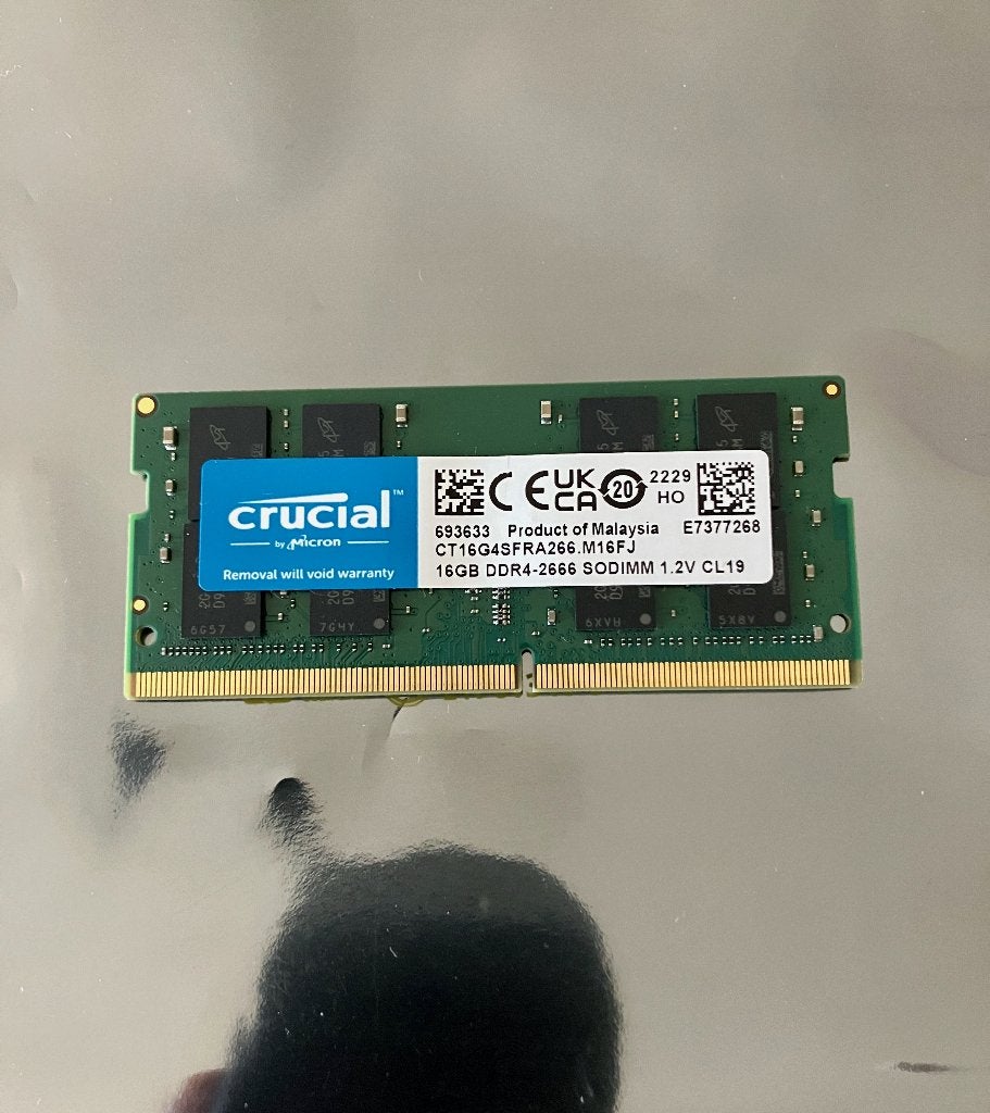 Crucial 16GB DDR4-2666 SODIMM geheugen, Computers en Software, Verzenden, DDR4, Zo goed als nieuw, 16 GB