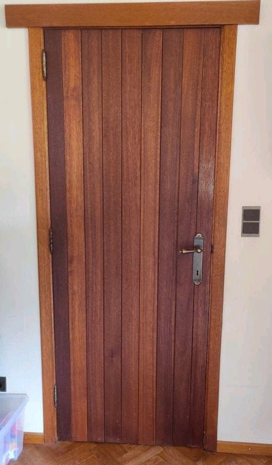7 mooie meranti houten deuren met kaders – 1 met glas, Ophalen, Gebruikt, Minder dan 80 cm, Binnendeur