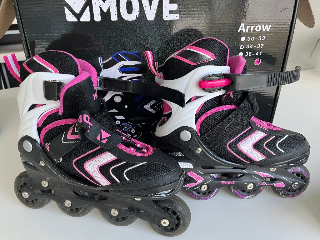 Inlineskates mt 34-37 met originele doos, Sports & Fitness, Patins à roulettes alignées, Autres marques, Rollers 4 roues en ligne