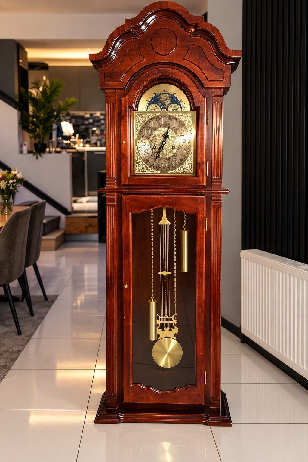Prachtige klassieke staande klok / Grandfather Clock – hout, Ophalen