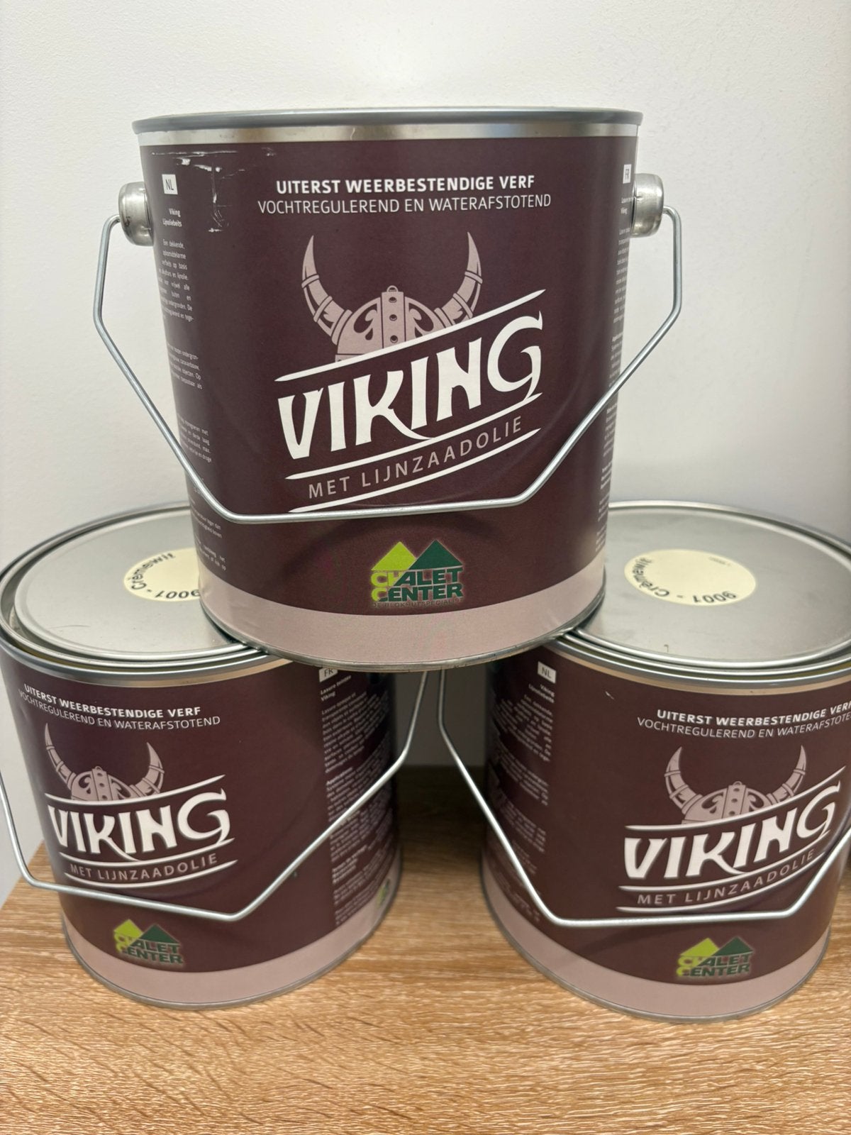 Lot de 3 pots de peinture (2.5l) pour bois, Neuf, Beige, Enlèvement, Peinture