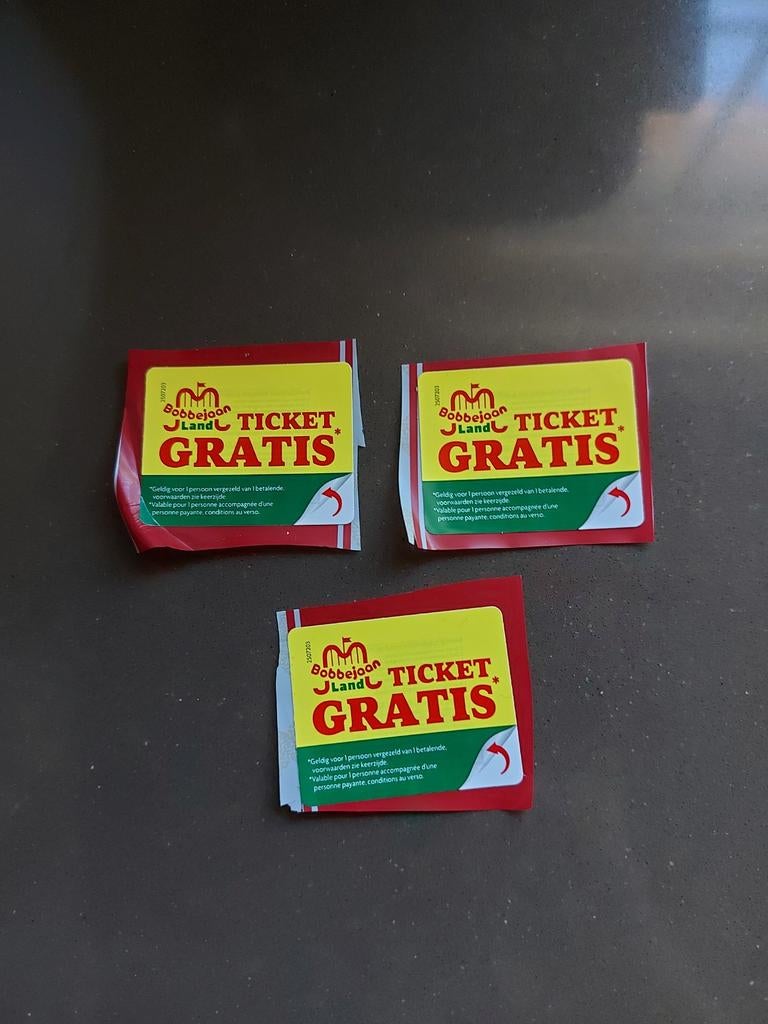 Gratis inkomticket bobbejaanland, Tickets en Kaartjes