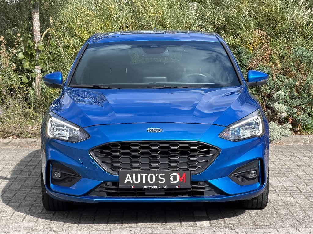 Ford Focus 1.0 EcoBoost ST-Line Navi,Airco,Cruise,PDC, Stof, 1280 kg, Blauw, Bedrijf
