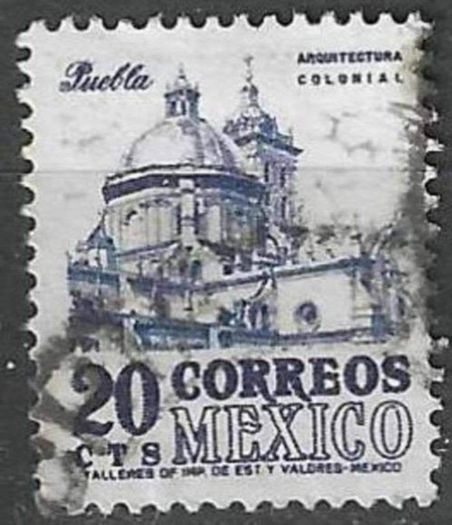 Mexico 1950/1952 - Yvert 631 - Kathedraal Puebla (ST), Verzenden, Gestempeld