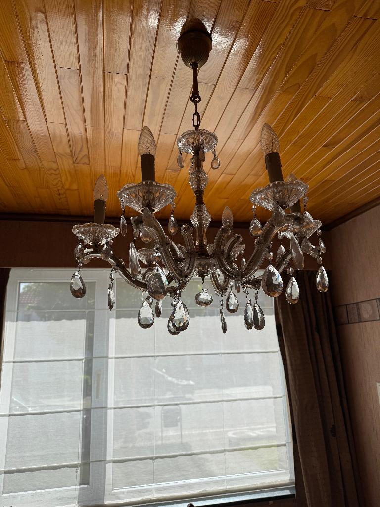 kroonluchter, Huis en Inrichting, Lampen | Kroonluchters, Ophalen, Gebruikt, Glas