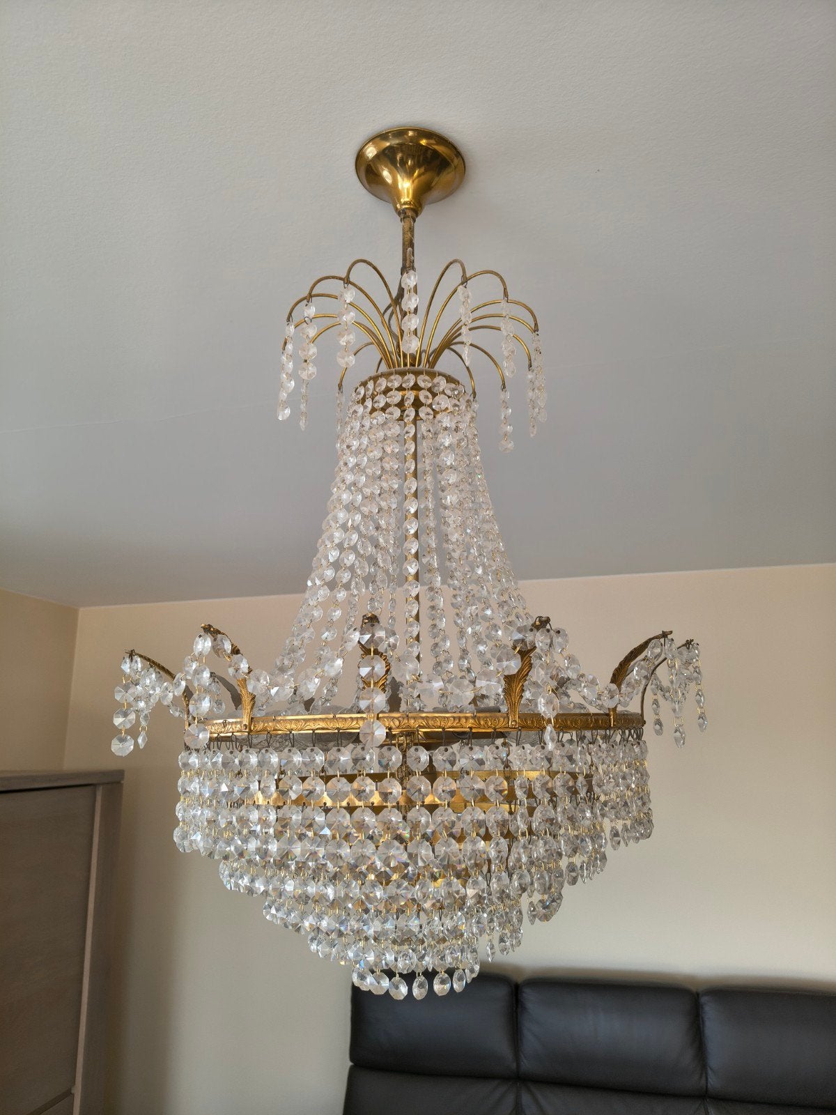 Lustre en cristal, Enlèvement, Utilisé, Matériau naturel, E27 (grand)