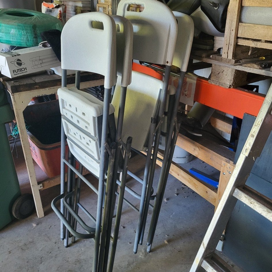 stoel, Huis en Inrichting, Stoelen, Ophalen, Wit, Vier, Kunststof